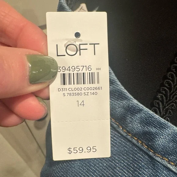 LOFT Blue Denim Button-Front Vest - Picture 3 of 5